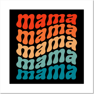 Mother's Day Mama Shirt Trendy Repeated Word Design Perfect Gift for Moms on Their Special Day, Mother Appreciation Gift Posters and Art